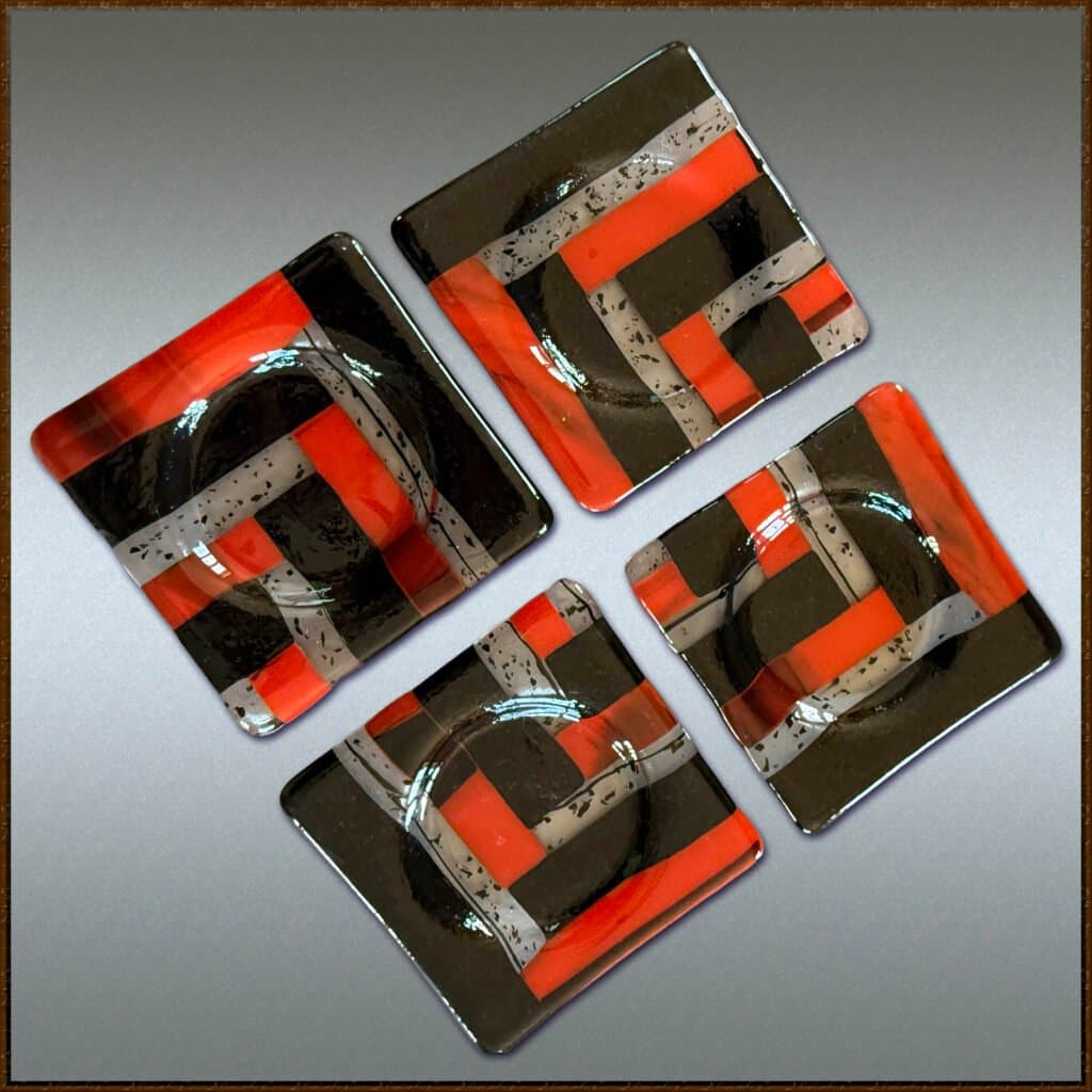 Black Red Clear 4 Cup Holders